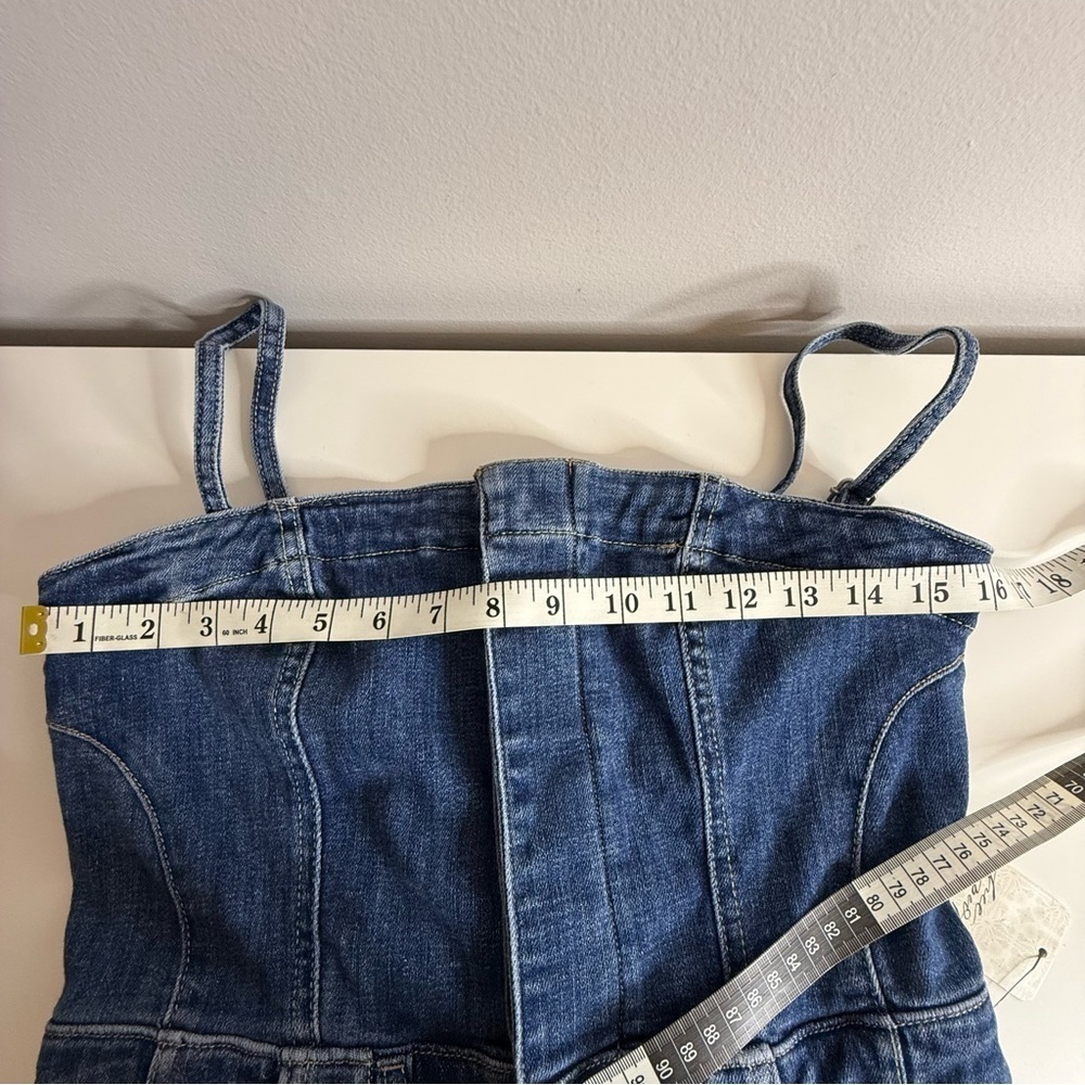 We The Free Dream Lover Denim Strapless Romper Small indigo NWT - Picture 8 of 11